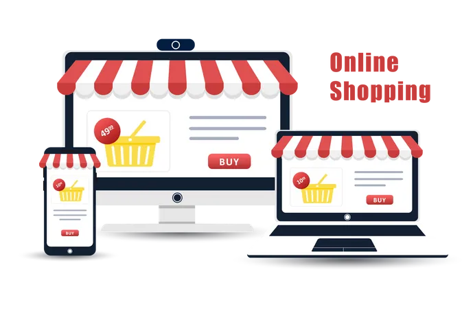 Online shopping  Illustration