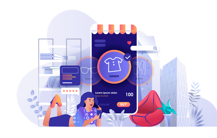 Online shopping  Illustration