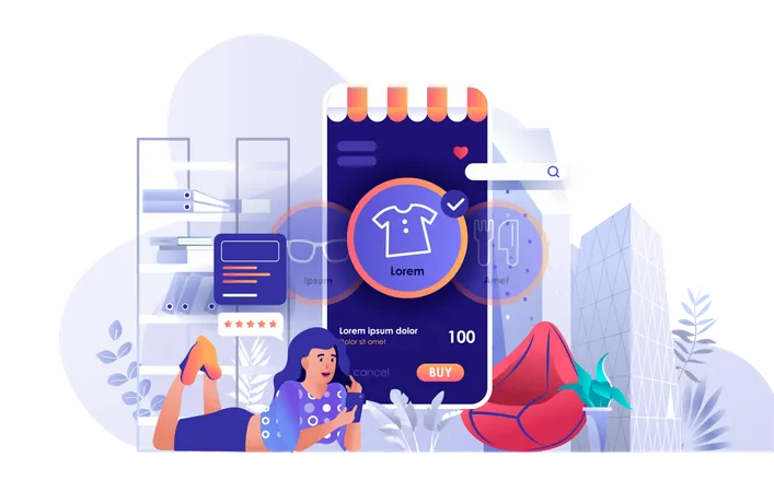 Online shopping  Illustration