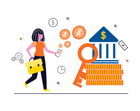 Online transfer money via mobile  Illustration