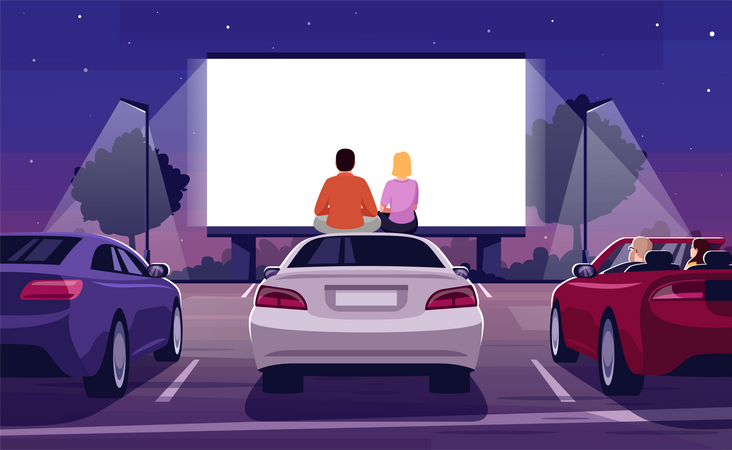 Open air cinema  Illustration