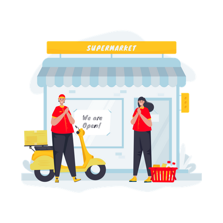 Opening store  Illustration