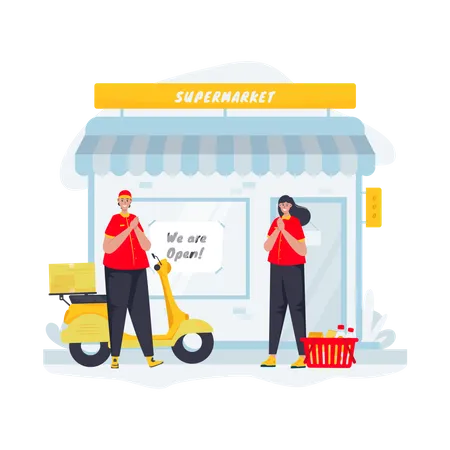 Opening store  Illustration