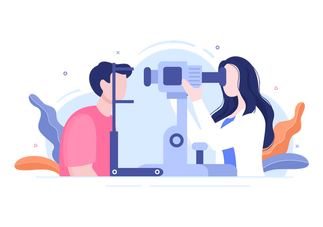 Ophthalmology of Checks Patient Sight  Illustration