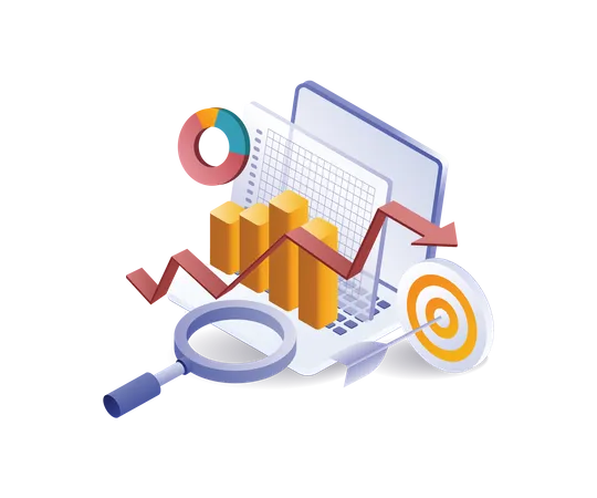 Cible commerciale d'optimisation de référencement analytique professionnelle  Illustration