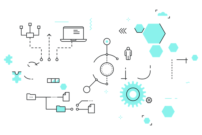 Organisation structurelle des processus métier, organisation de la structure et concept de planification  Illustration