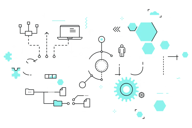 Organisation structurelle des processus métier, organisation de la structure et concept de planification  Illustration