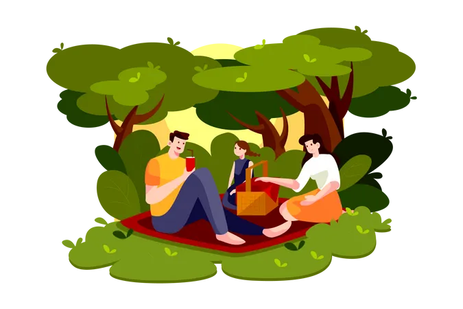 Outdoor Picnic  Illustration