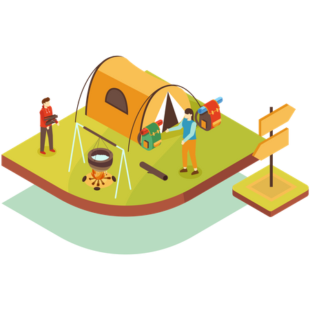 Outdoor Picnic  Illustration