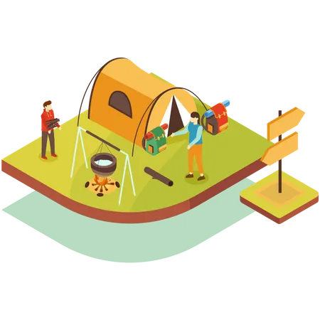 Outdoor Picnic  Illustration