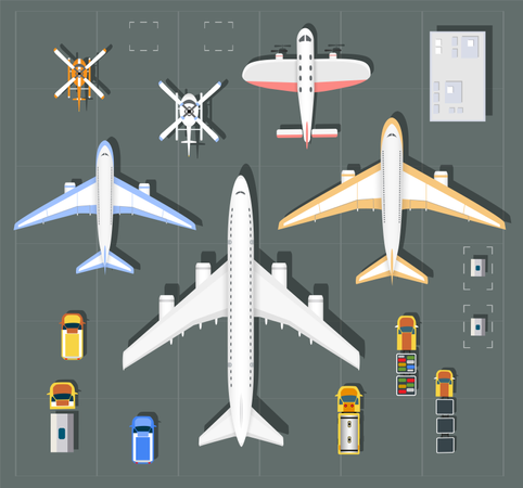 Overhead point of view airport  Illustration