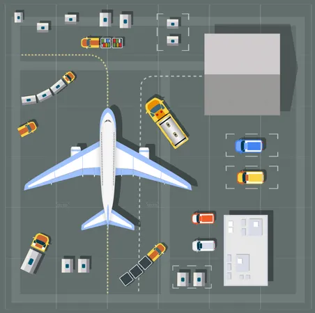 Overhead point of view airport  Illustration