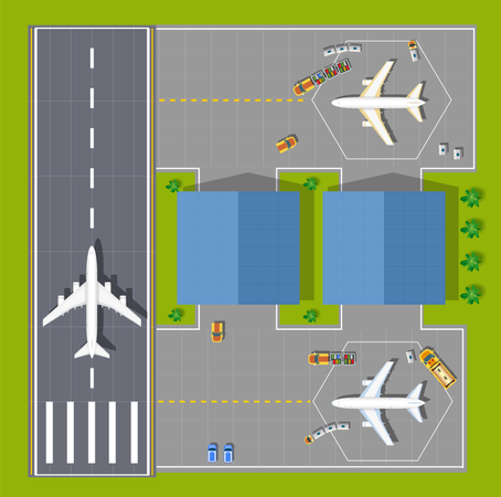 Overhead point of view airport  Illustration