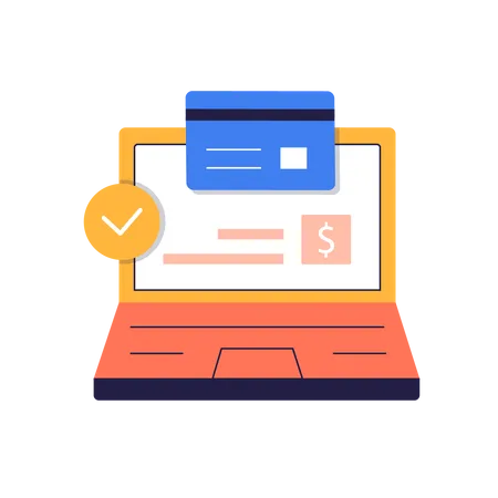 Paiement en ligne réussi  Illustration