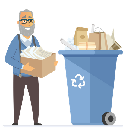 Paper waste for recycling  Illustration