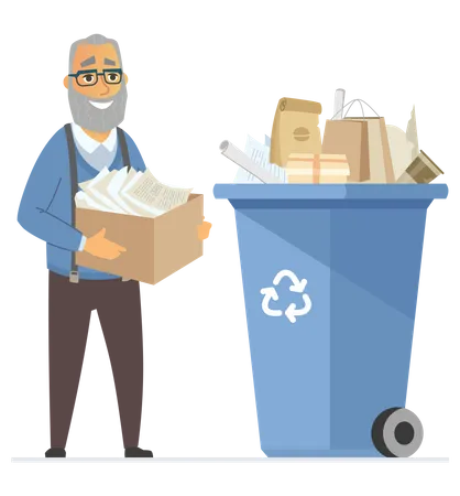 Paper waste for recycling  Illustration