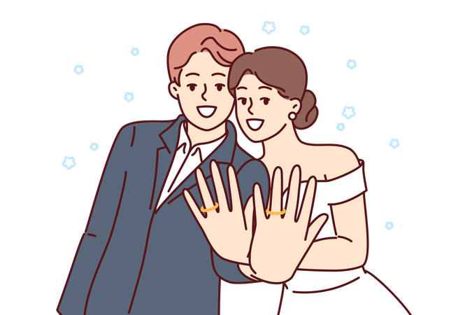 Pareja de boda  Ilustración