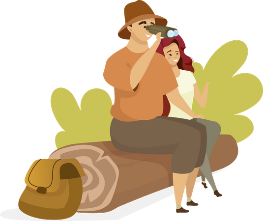 Pareja de turistas  Ilustración