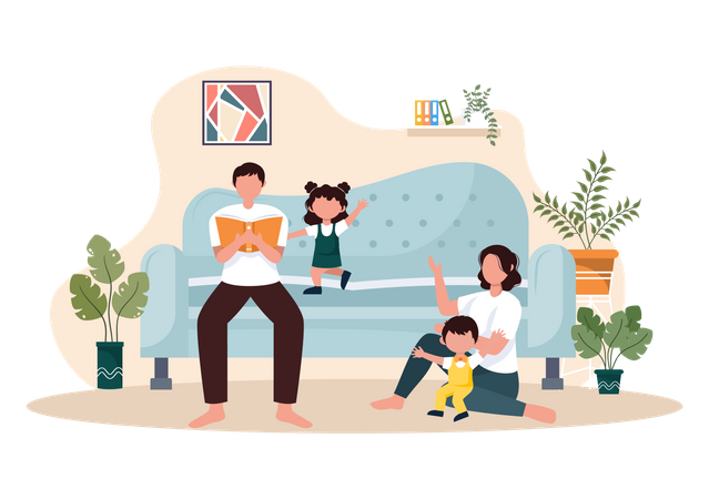 Parent Spending Time With Child  Illustration