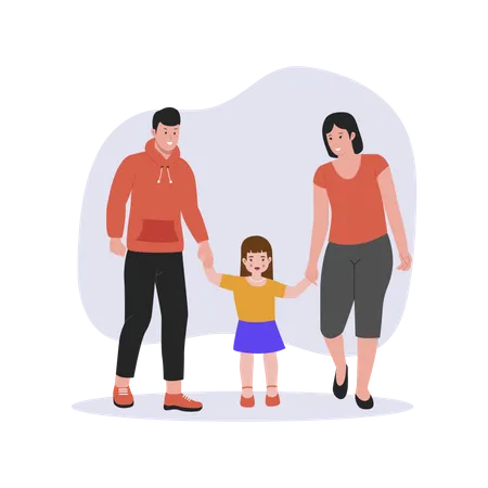 Parents with daughter  Illustration