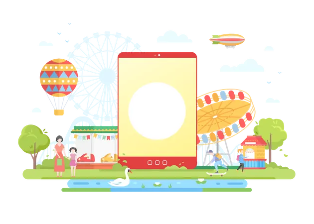 Parque de atracciones  Ilustración