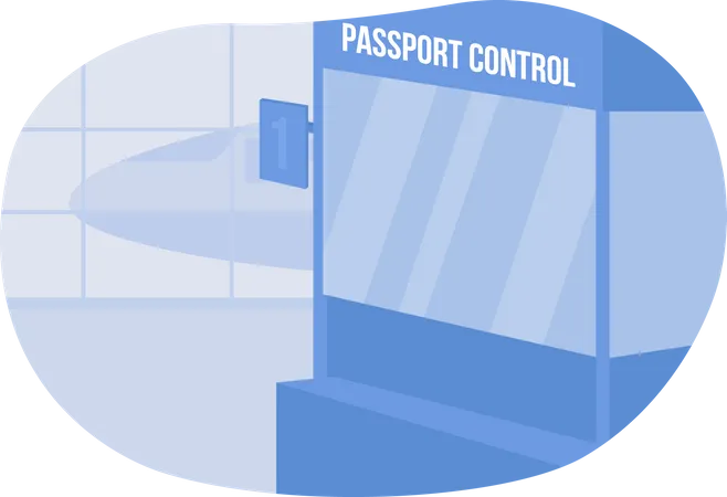 Passport control window  일러스트레이션