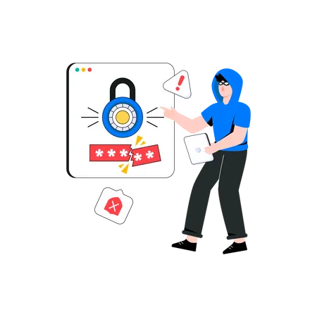 Password Hacking  Illustration