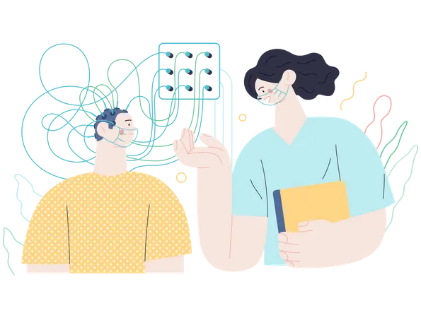 Patient in EEG treatment  Illustration