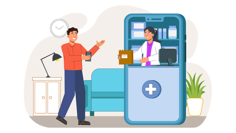 Patient pays consultation fees at hospital desk  Illustration