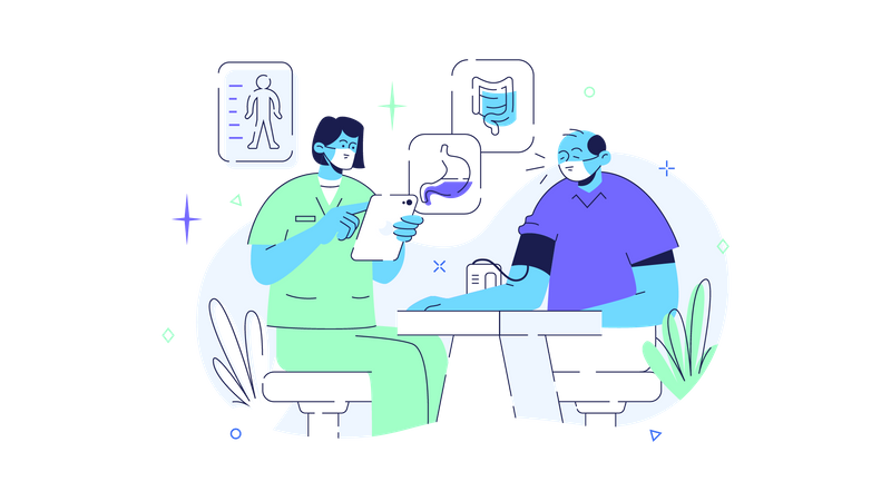 Patient screening by Gastroenterologist  イラスト