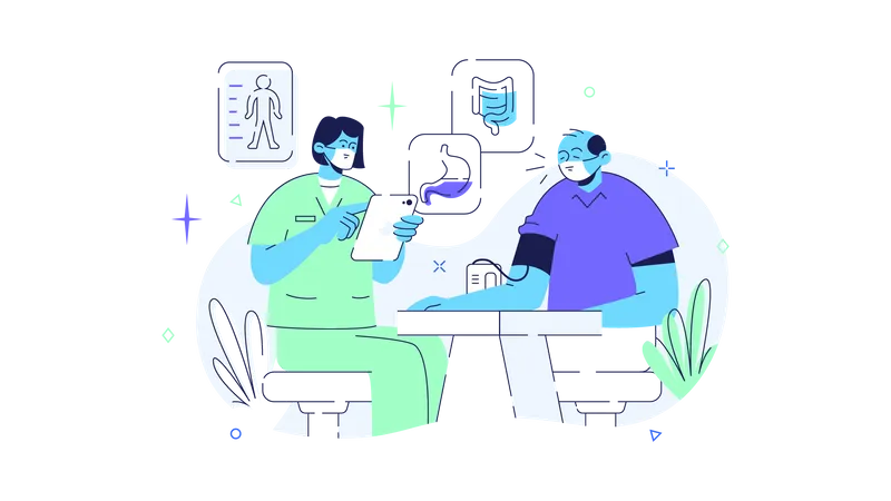 Patient screening by Gastroenterologist  イラスト