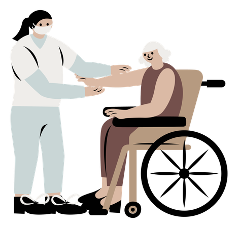 Patient âgé attentionné  Illustration