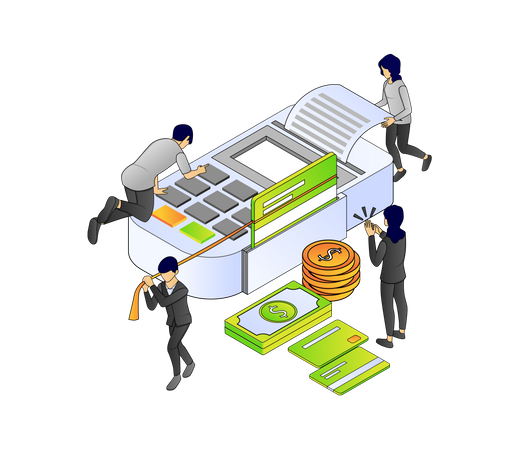 Payment by POS machine  Illustration