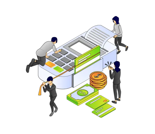 Payment by POS machine  Illustration