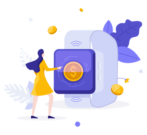 Payment Using Smart Watch  Illustration