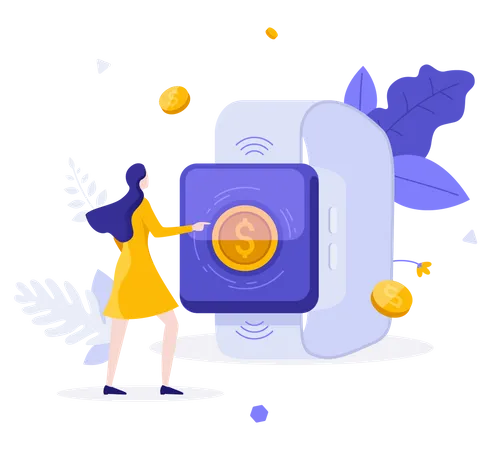 Payment Using Smart Watch  Illustration