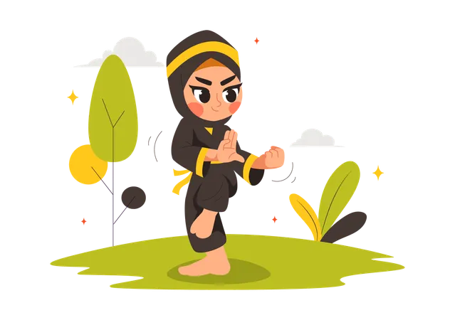 Pencak Silat Sport Illustration  Illustration