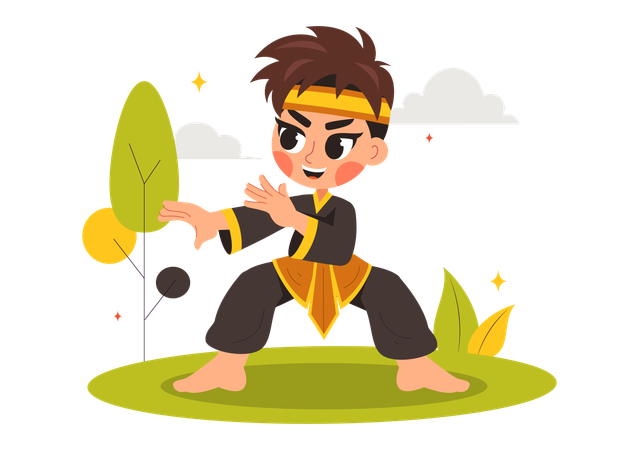 Pencak Silat Sport Illustration  Illustration