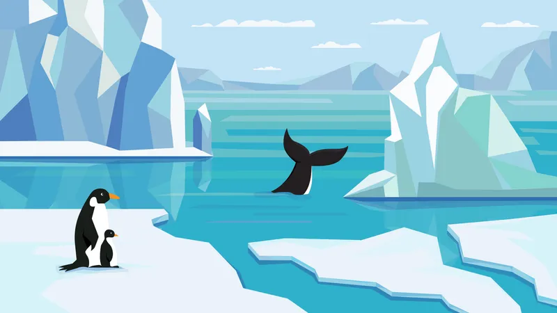 Penguin At Antarctica  イラスト