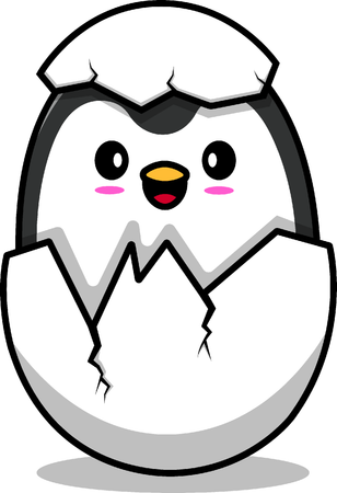 Penguin On Egg  イラスト