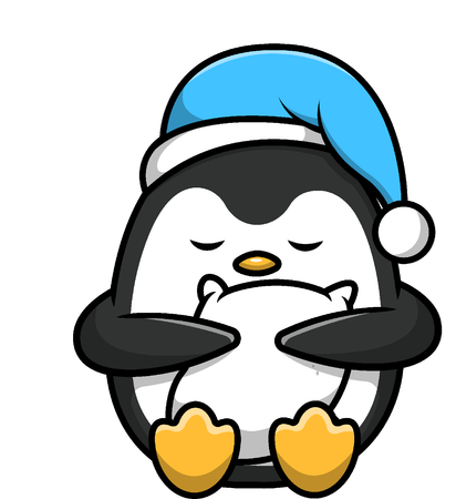 Penguin Sleeping Hug Pillow  イラスト