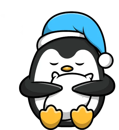 Penguin Sleeping Hug Pillow  イラスト