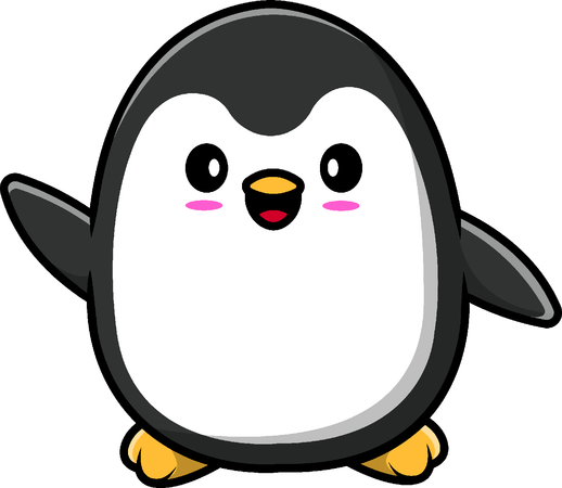 Penguin Waving Hand  イラスト