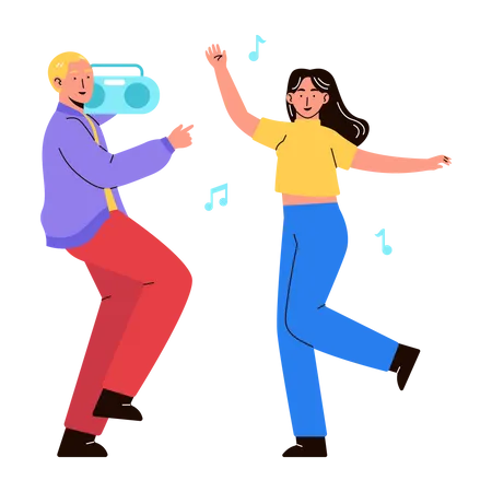 People Dancing in Party  Illustration