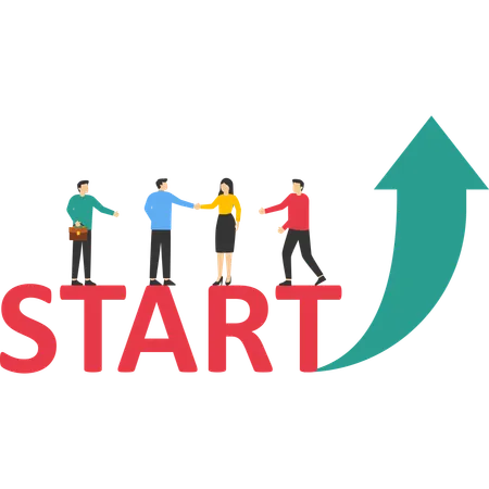 People launching business startup  Illustration