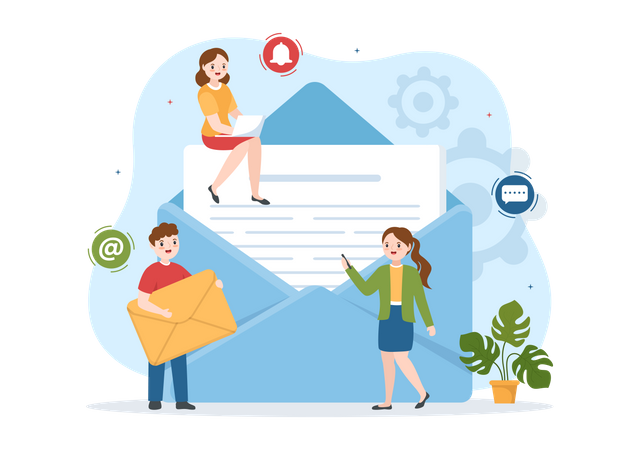 People receive marketing email  Illustration