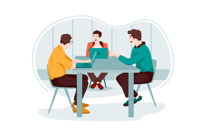 People working in office  Illustration