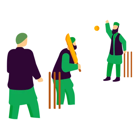 Person, die Cricket als Ehrenspiel spielt  Illustration