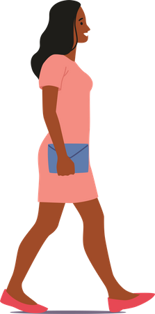 Personaje femenino caminando  Ilustración