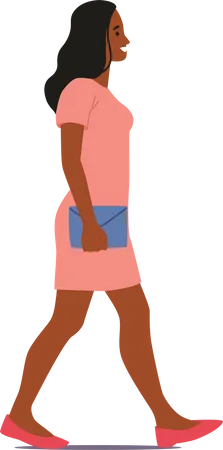 Personaje femenino caminando  Ilustración